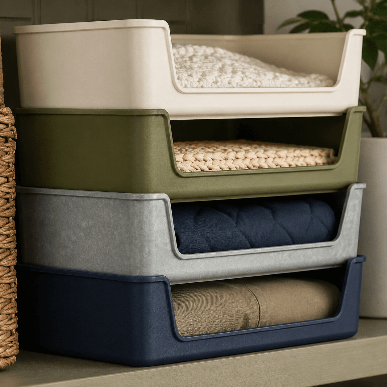 Stacking Utility Bins (Set of 4) material detail